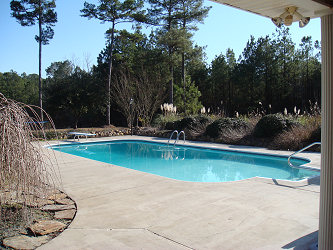 Backyard view of pool