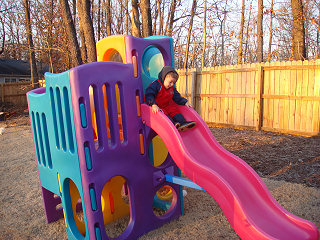 Jackson on his new slide