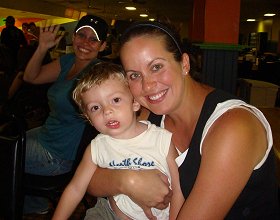 Jackson and Heather with Tiff waving in the background