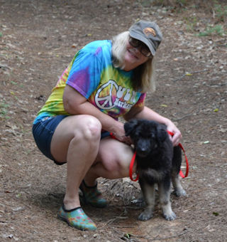 First walk on the trail in the woods